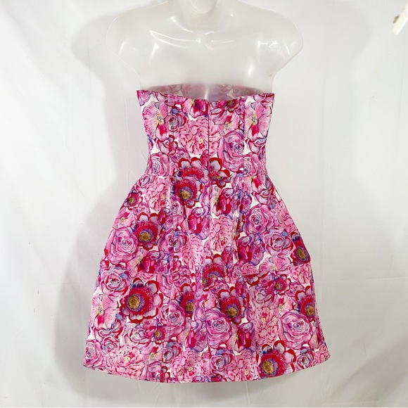 TOPSHOP | Rose Print Lantern Dress - Picture 5 of 13